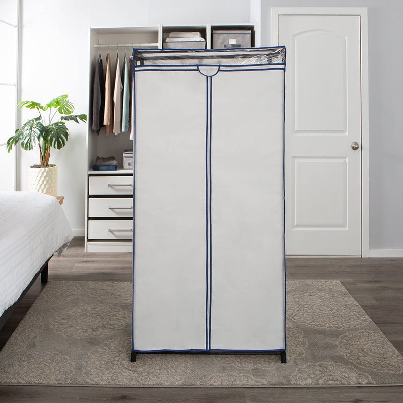 Simplify 36" Wide Portable Closet | Great for Clothes | Accessories | Heavy Duty | Hanging Rod | Easy to Assemble | Dimensions : 36â€ x 63â€ x 19â€ | White - Image 3